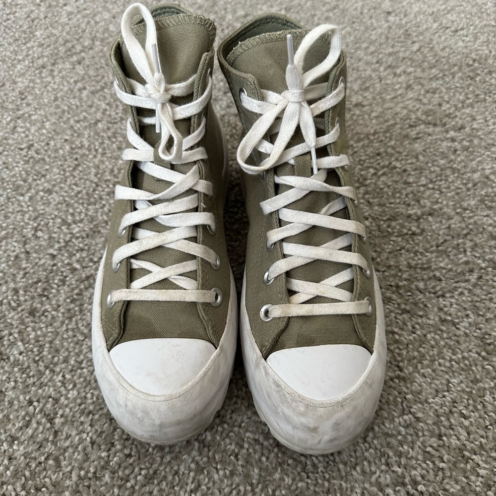 Olive Green High-Top Sneakers